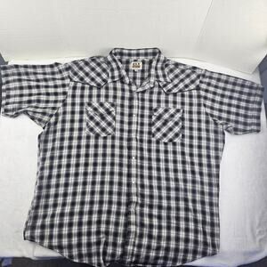 Ely Cattleman Pearl Snap Western Cowboy Short Sleeve Button Down Shirt Size XXL